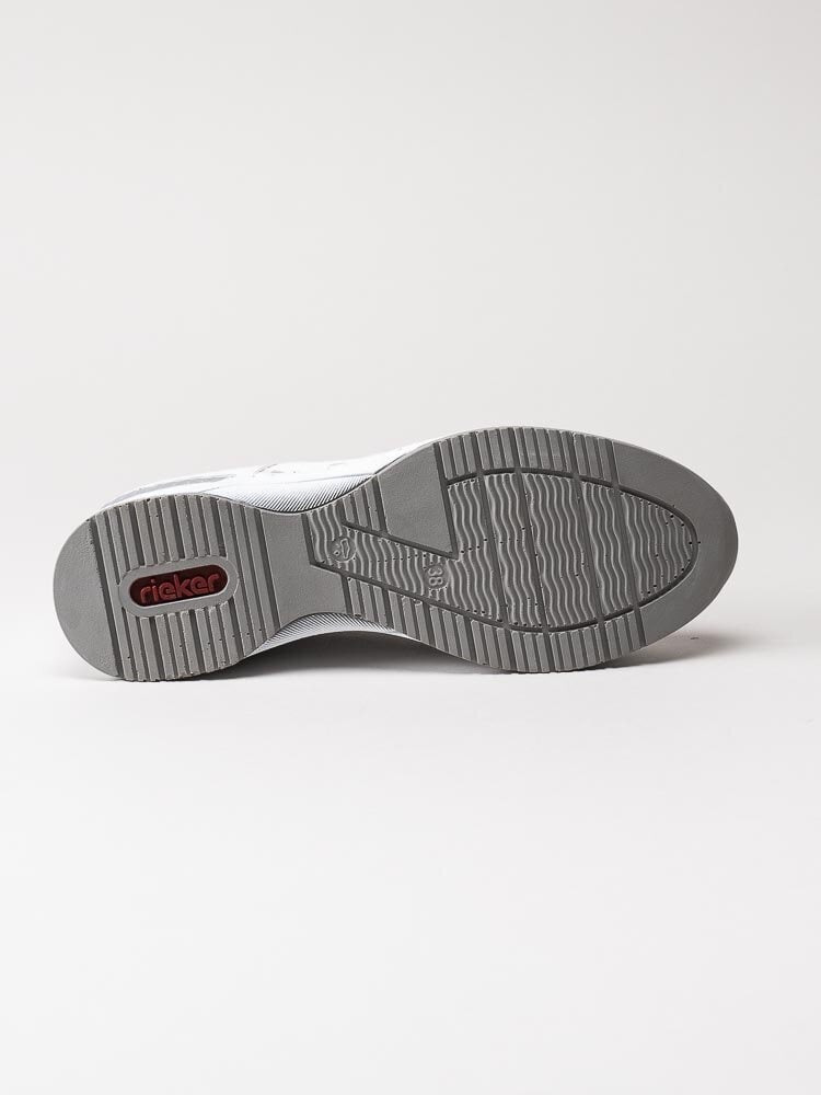 Rieker - Vita kilklackade sneakers med metallic detalj