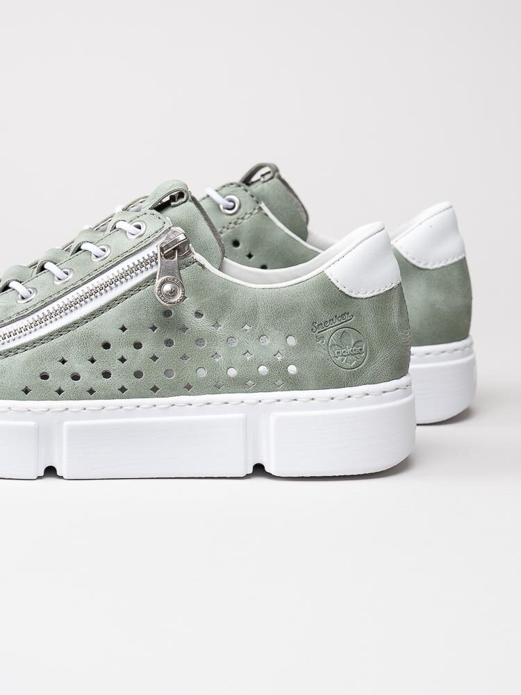 Rieker - Gröna sneakers med chunky sula