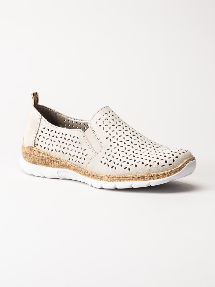Rieker - Beige slip on skor