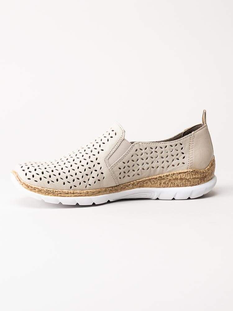Rieker - Beige slip on skor