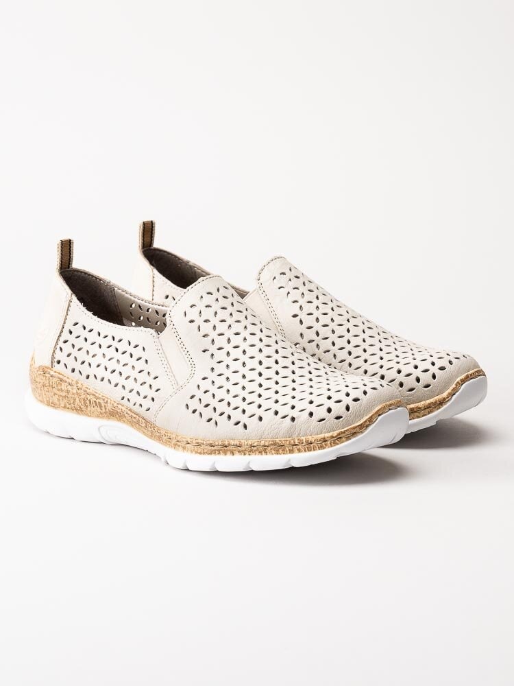 Rieker - Beige slip on skor