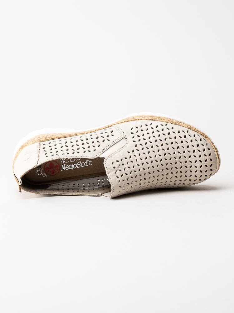 Rieker - Beige slip on skor