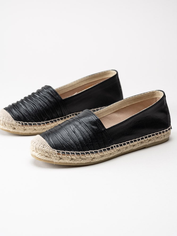 Duffy - Svarta espadrillos i skinn