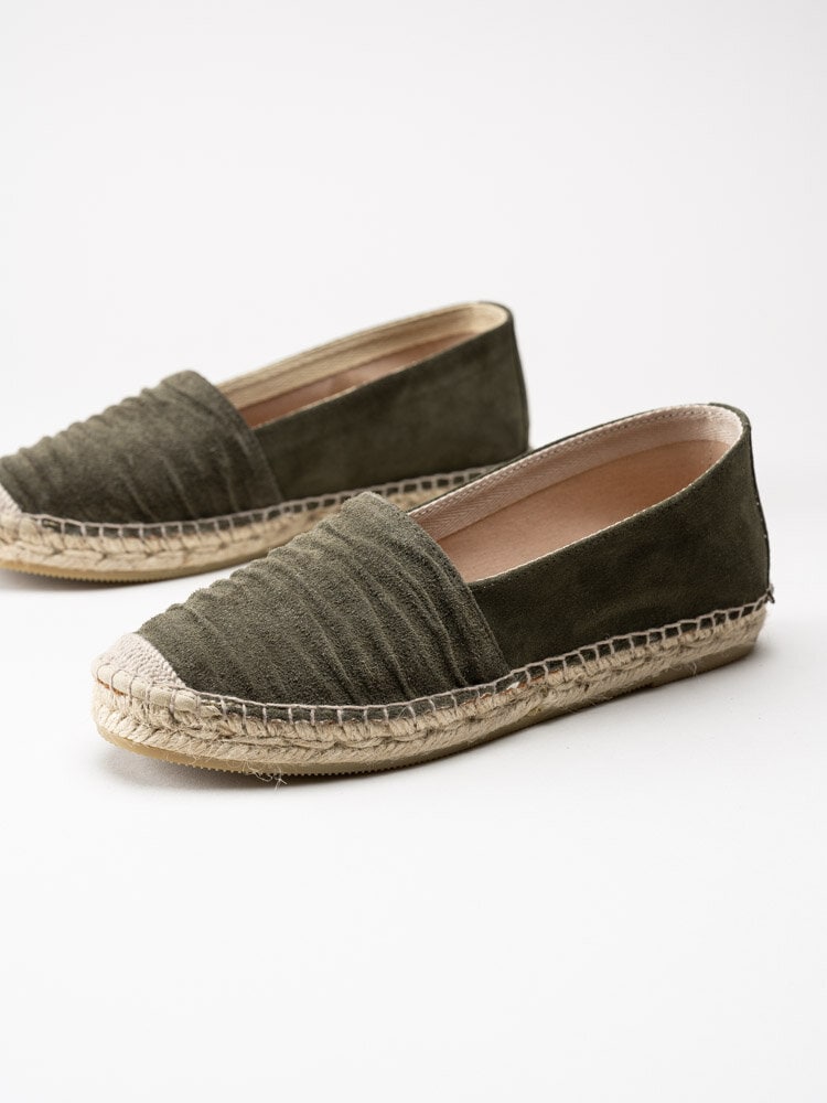 Duffy - Khakigröna espadrillos i mocka