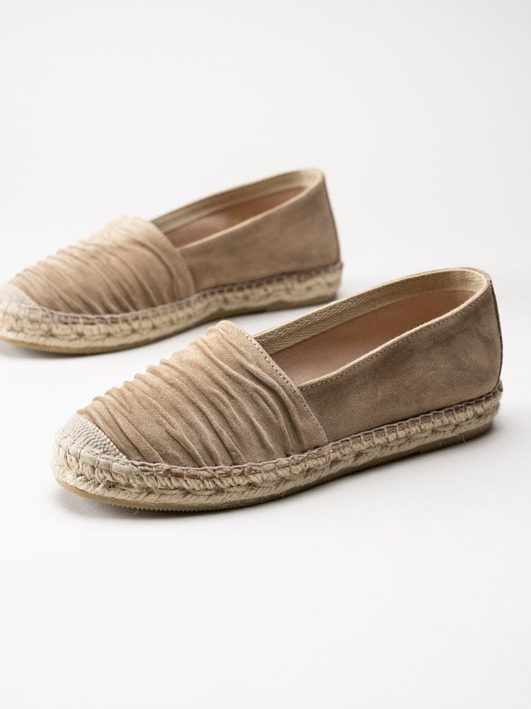 Duffy - Beige espadrillos i mocka