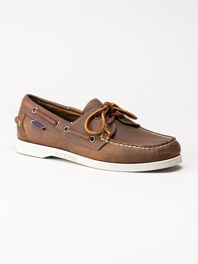 Sebago - Portland Crazy H W - Bruna klassiska seglarskor i skinn