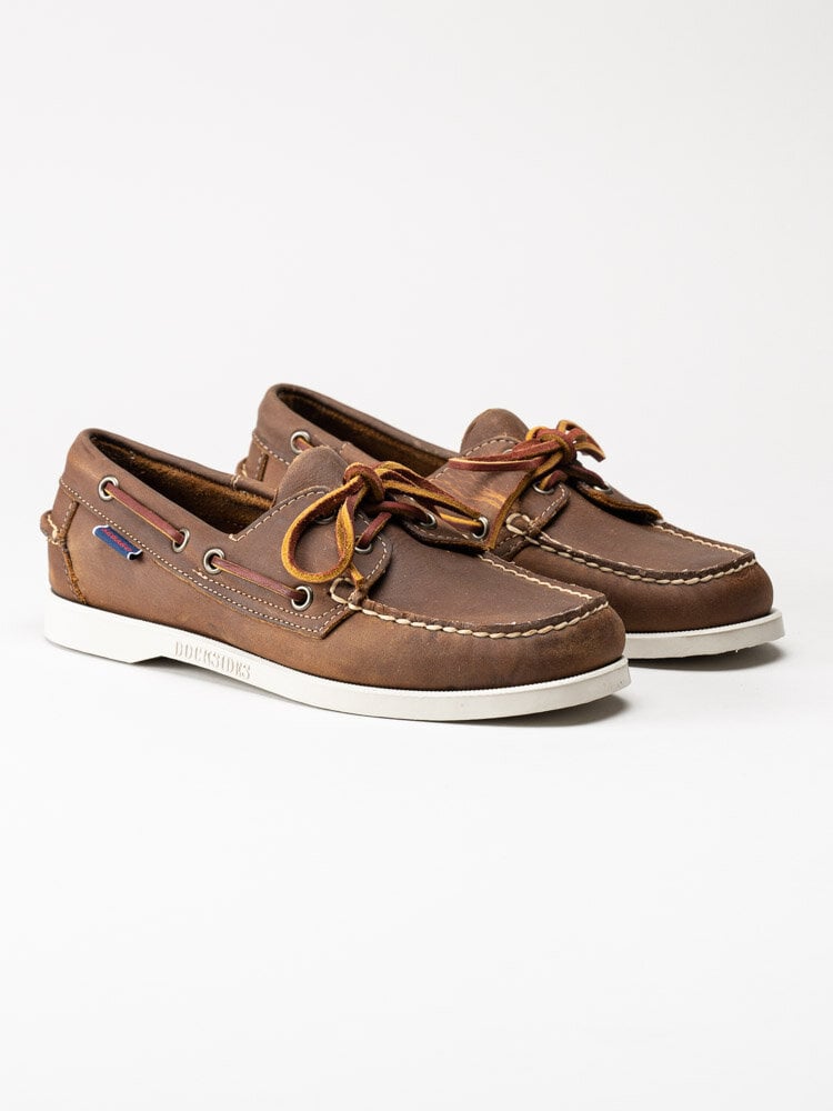 Sebago - Portland Crazy H W - Bruna klassiska seglarskor i skinn