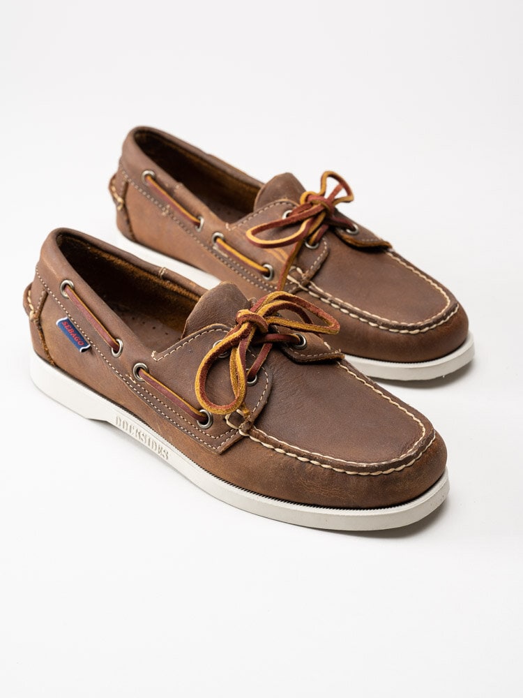 Sebago - Portland Crazy H W - Bruna klassiska seglarskor i skinn