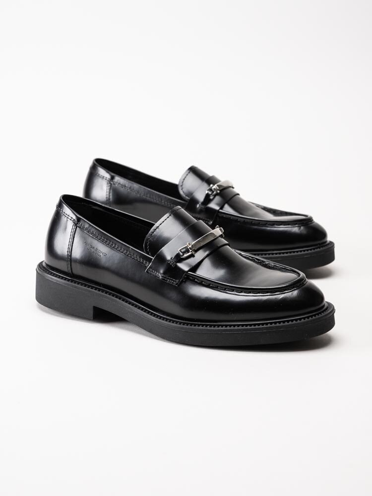 Vagabond - Alex W - Svarta loafers i polidoskinn
