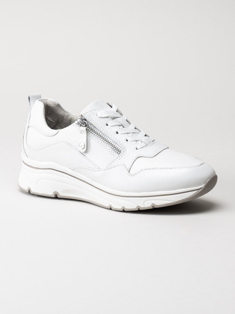 Tamaris - Vita sneakers i skinn