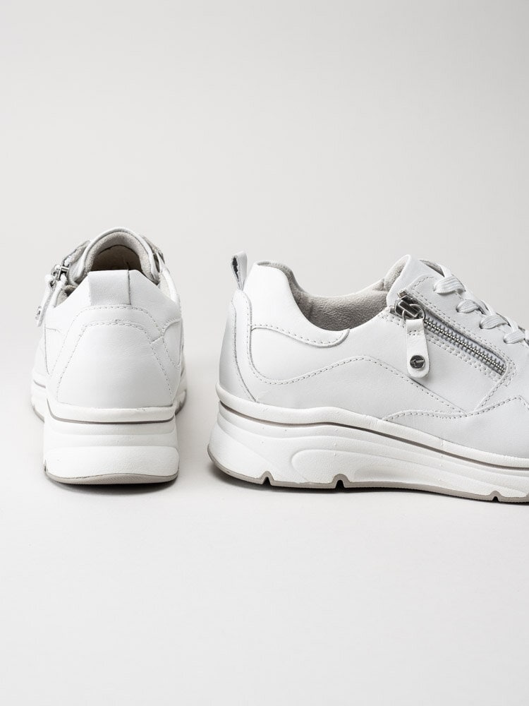 Tamaris - Vita sneakers i skinn