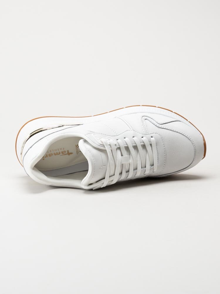 Tamaris - Vita sneakers i skinn