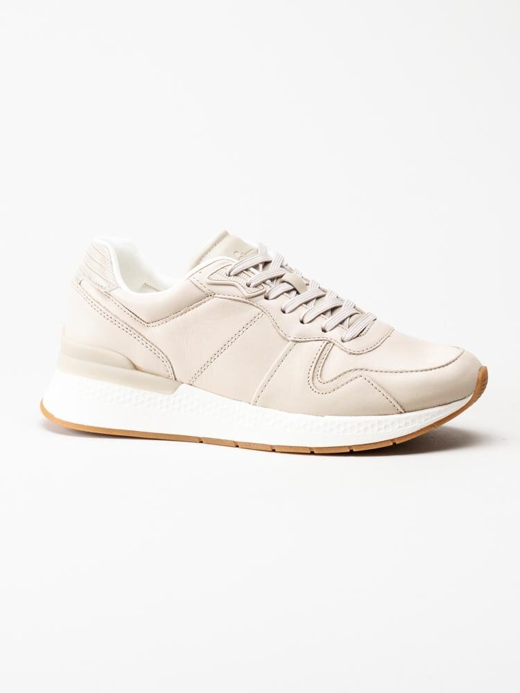 Tamaris - Beige sneakers i skinn