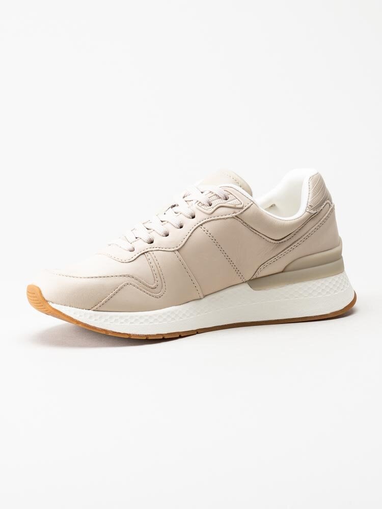 Tamaris - Beige sneakers i skinn