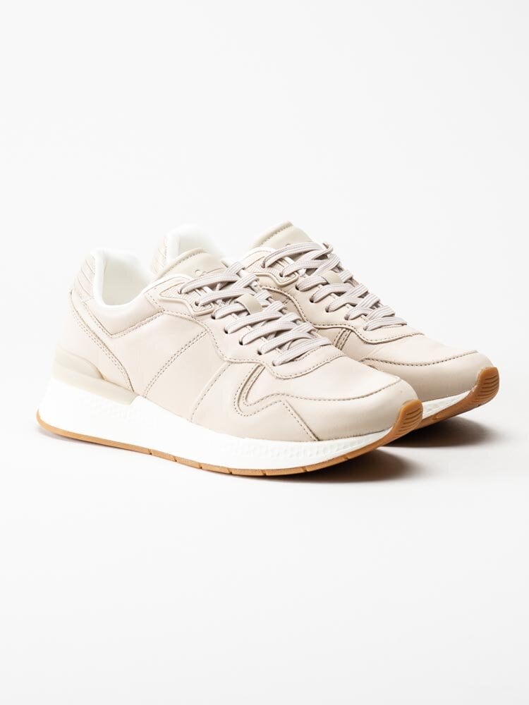 Tamaris - Beige sneakers i skinn