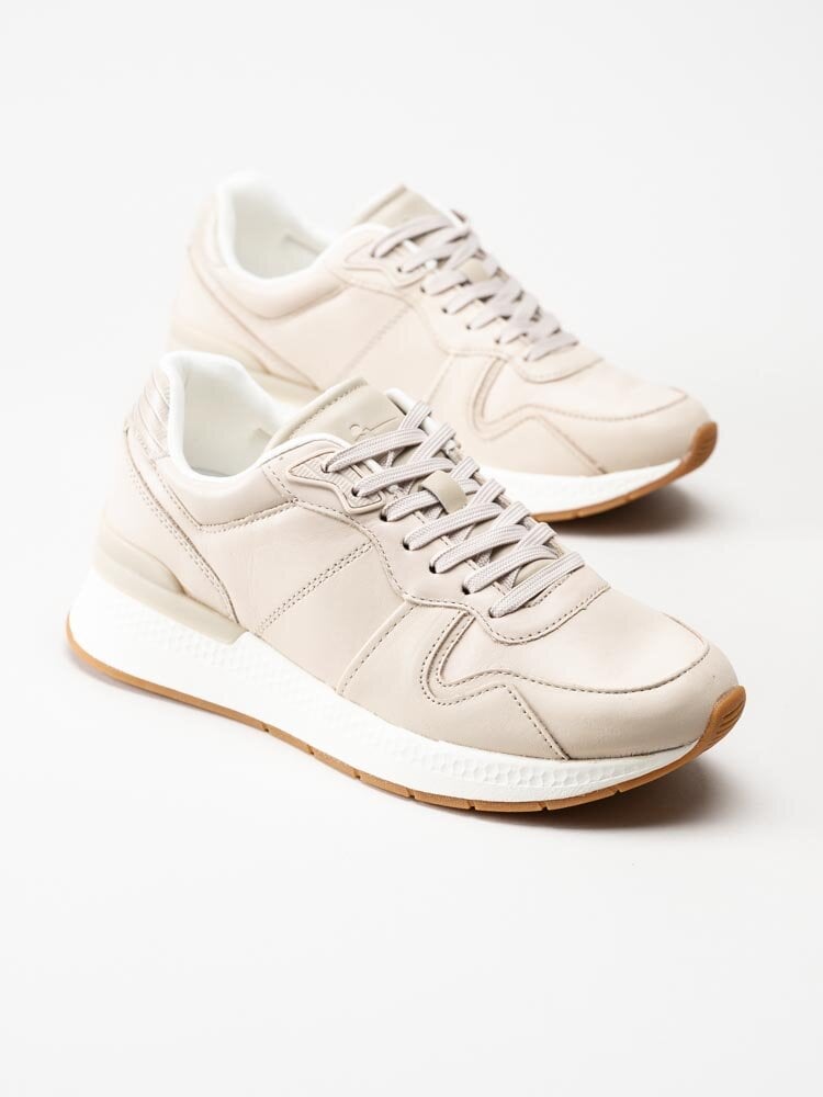 Tamaris - Beige sneakers i skinn