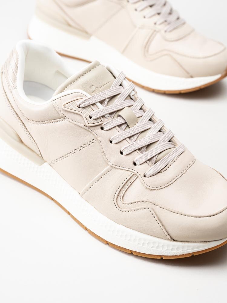 Tamaris - Beige sneakers i skinn