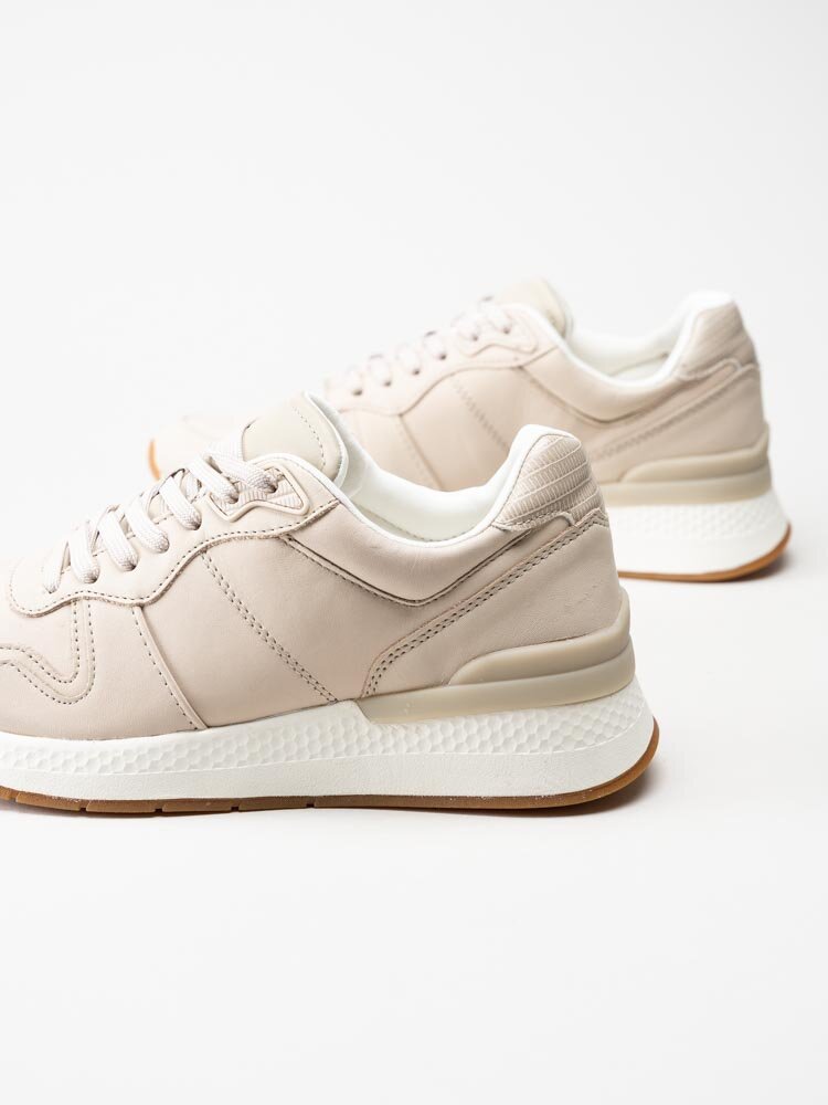 Tamaris - Beige sneakers i skinn