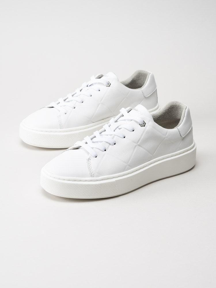 Tamaris - Vita sneakers i skinn