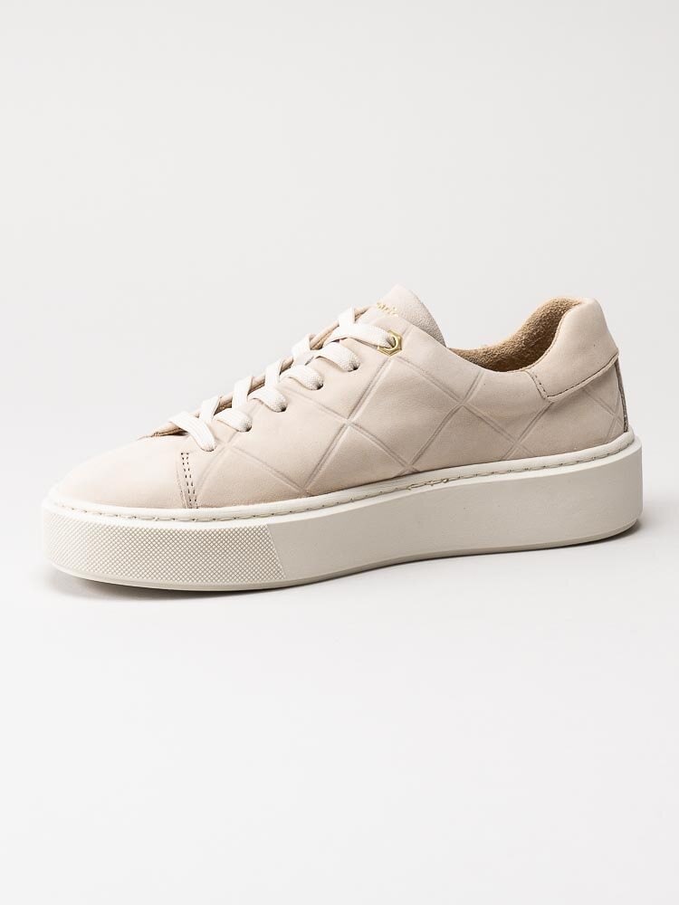 Tamaris - Ljusbeige sneakers i mocka