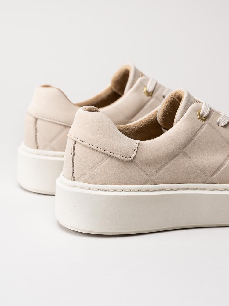 Tamaris - Ljusbeige sneakers i mocka