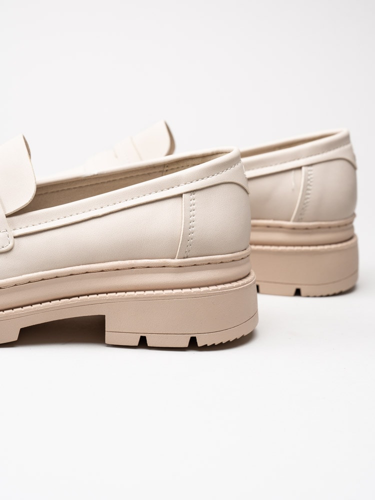 Tamaris - Beige loafers i skinnimitation