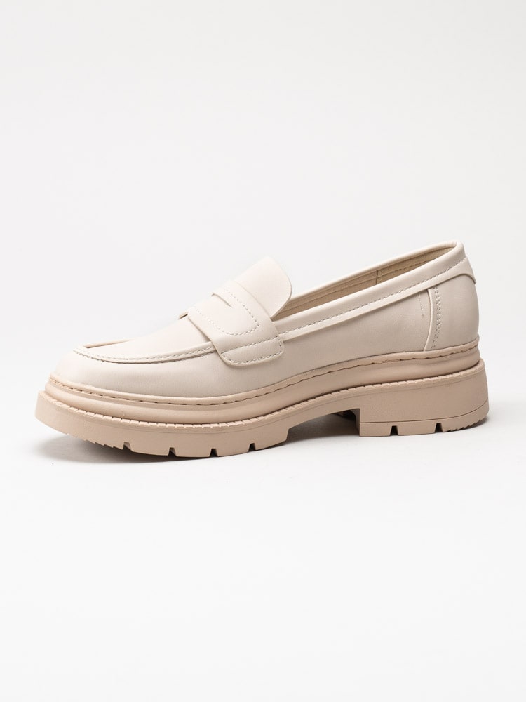 Tamaris - Beige loafers i skinnimitation