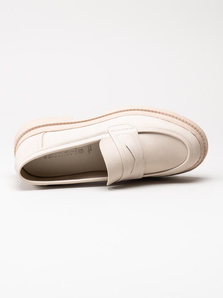 Tamaris - Beige loafers i skinnimitation