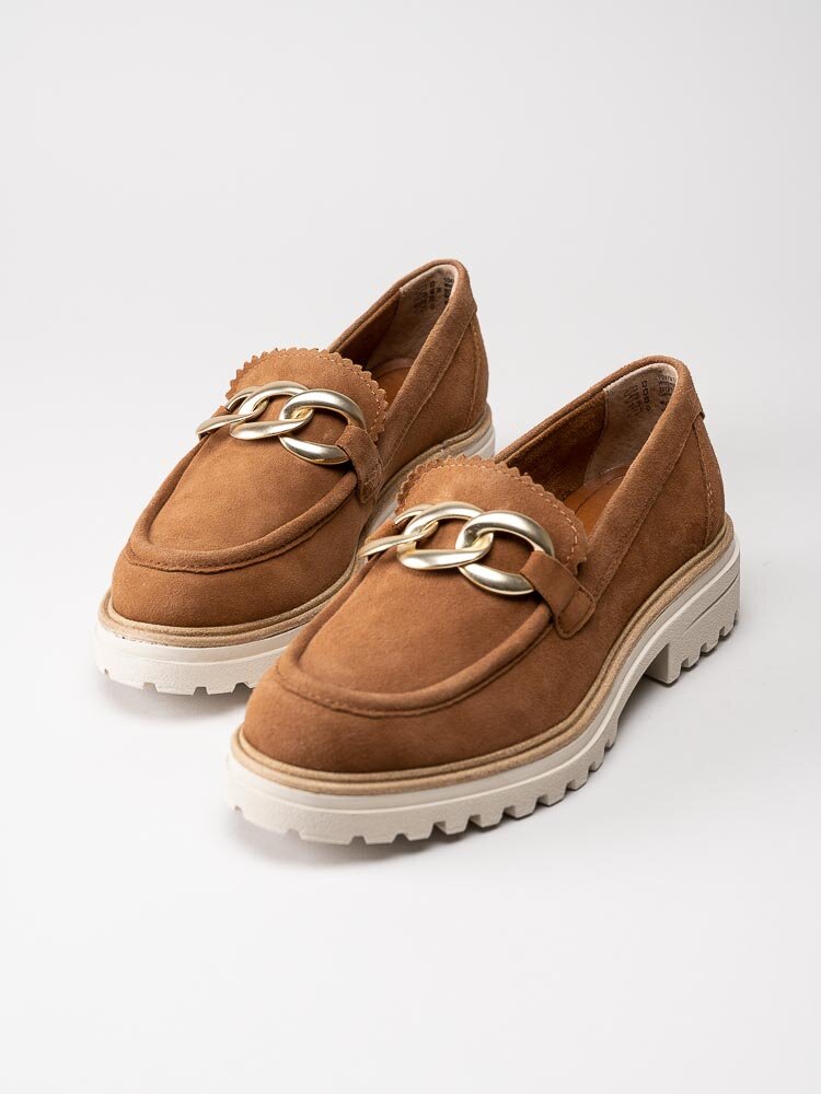 Tamaris - Bruna platåloafers i mocka