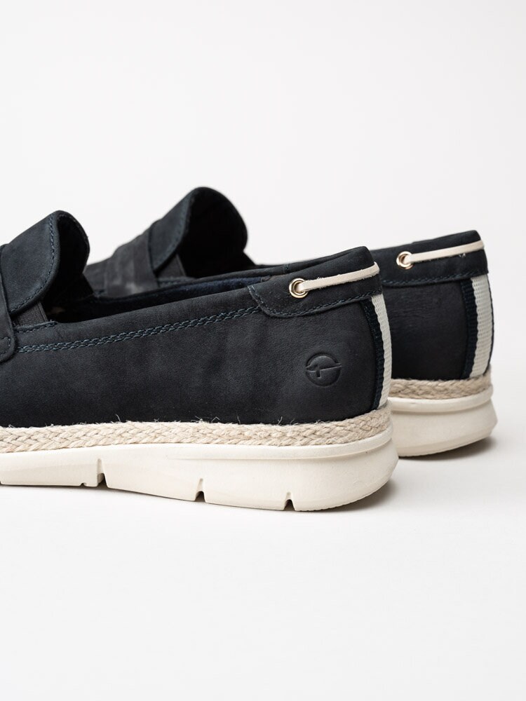 Tamaris - Mörkblå loafers i nubuck