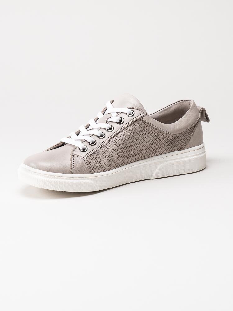 Rosa Negra - Grå beige sneakers i skinn