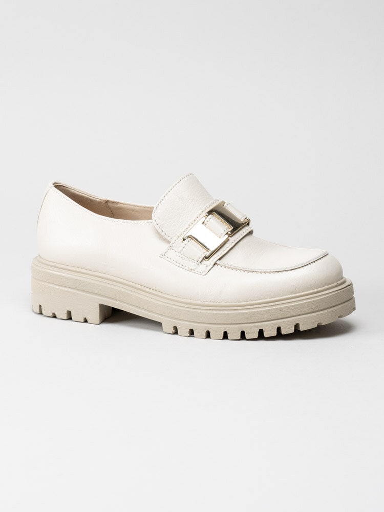 Gabor - Off white chunky loafers i skinn