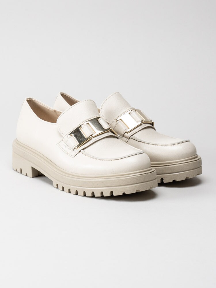 Gabor - Off white chunky loafers i skinn