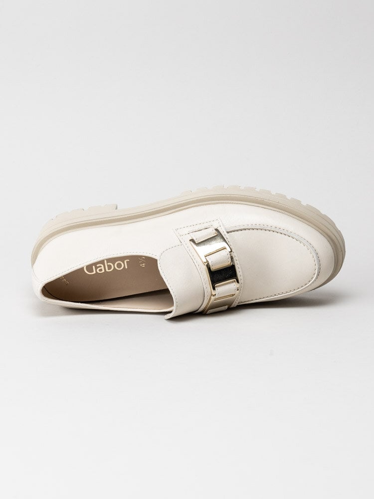 Gabor - Off white chunky loafers i skinn