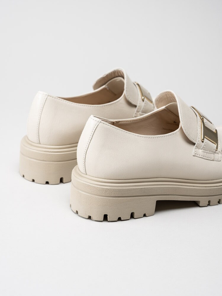 Gabor - Off white chunky loafers i skinn