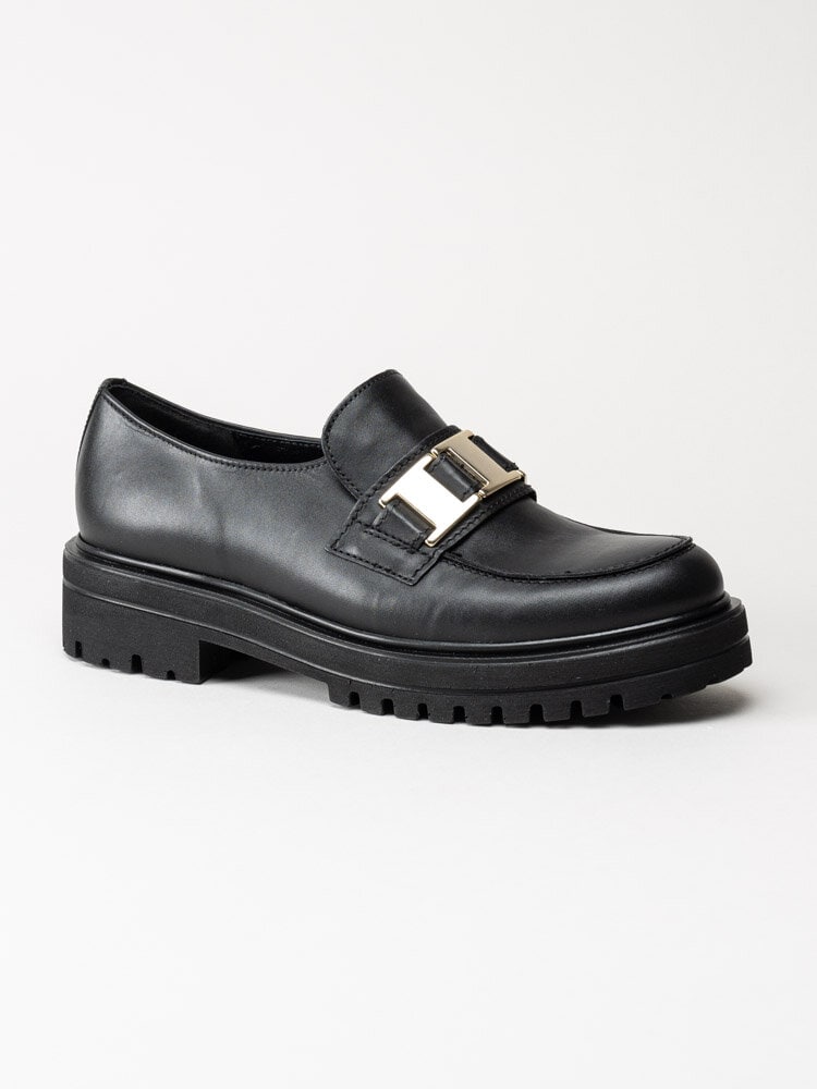 Gabor - Svarta chunky loafers i skinn