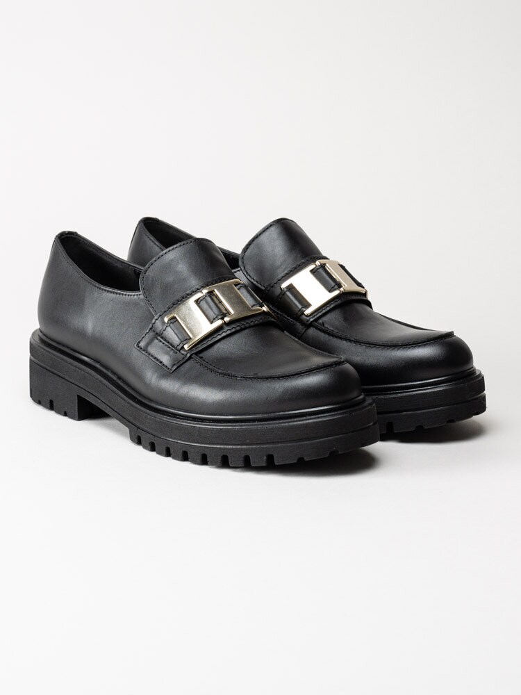 Gabor - Svarta chunky loafers i skinn