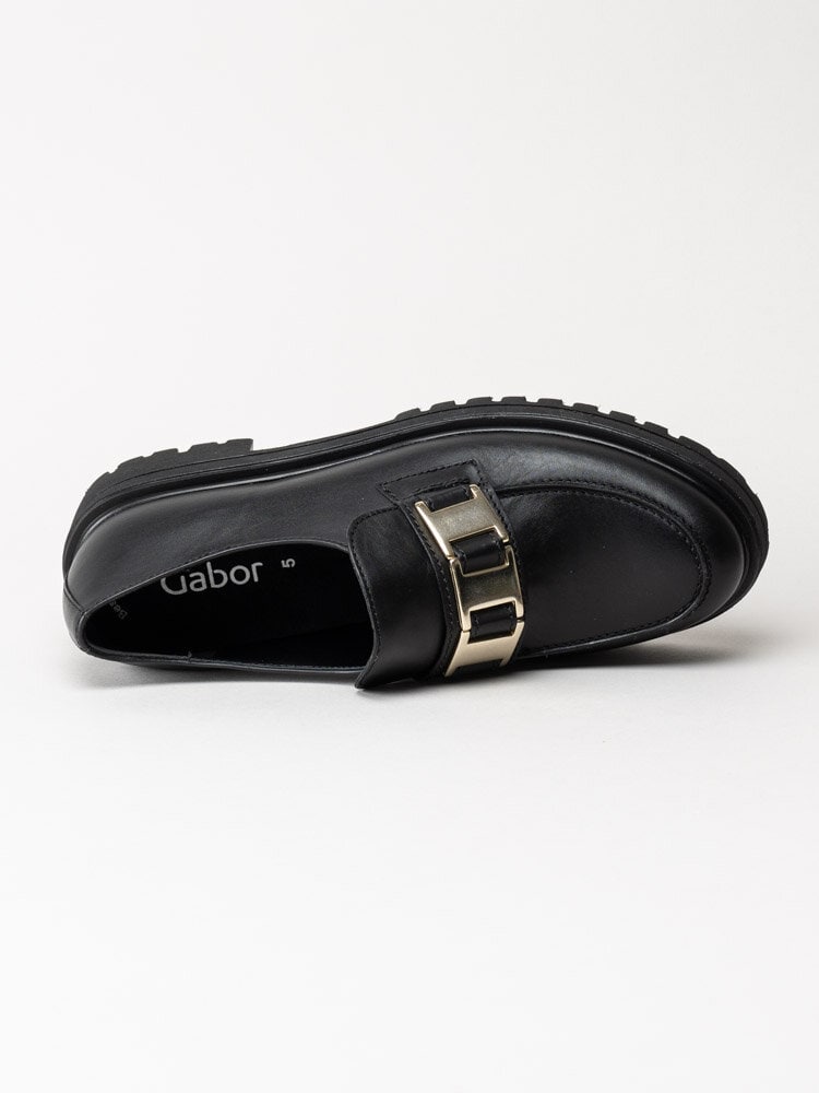 Gabor - Svarta chunky loafers i skinn