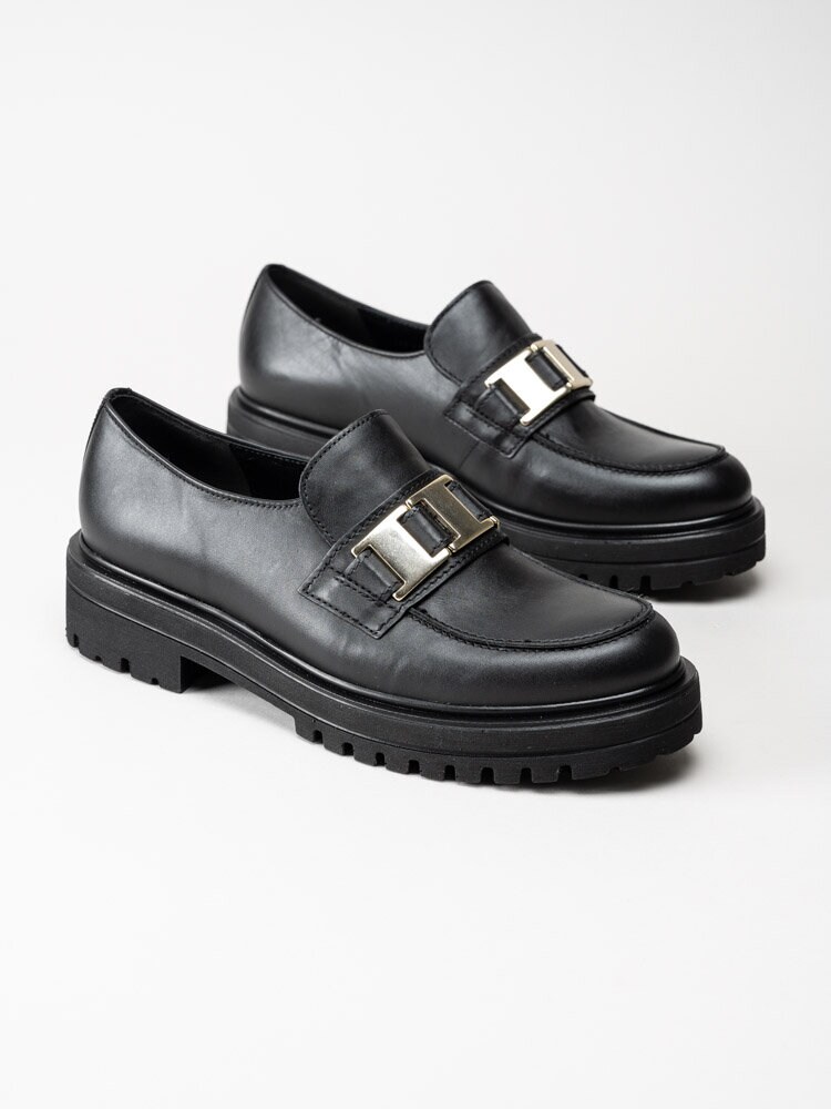 Gabor - Svarta chunky loafers i skinn