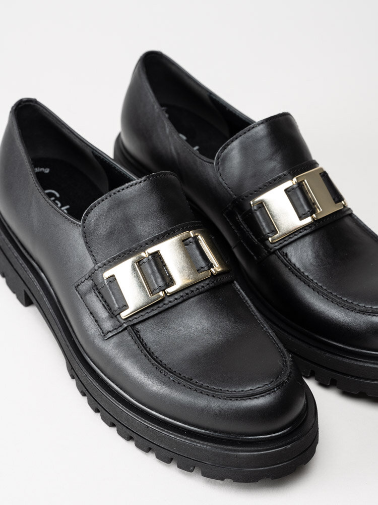 Gabor - Svarta chunky loafers i skinn