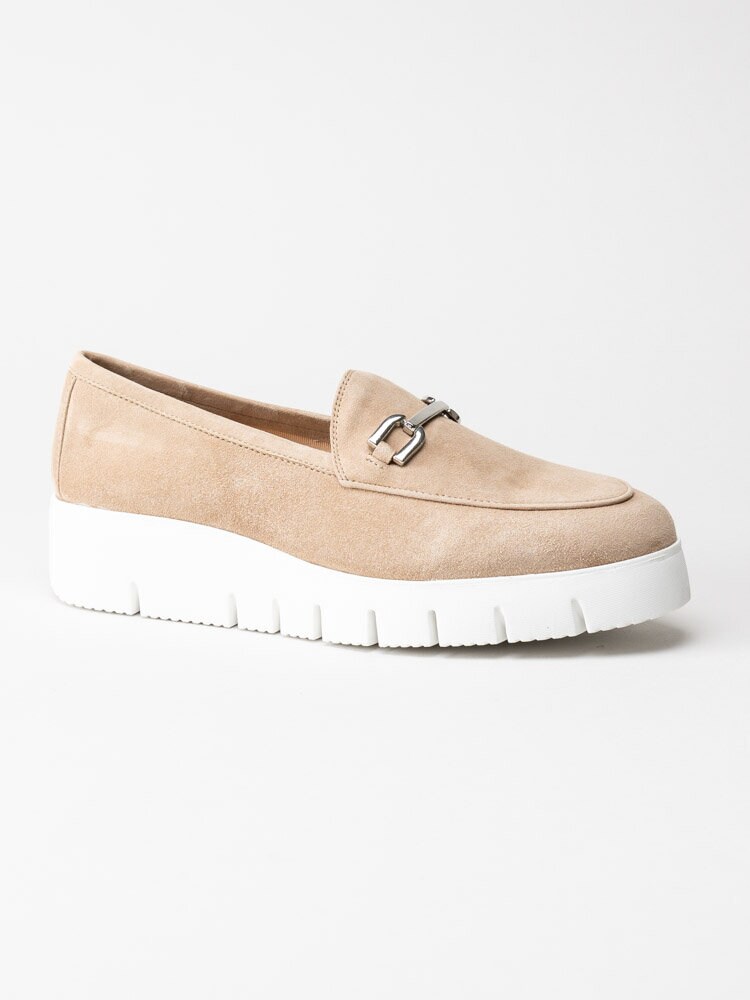 Unisa - Famo_KS - Beige loafers i mocka