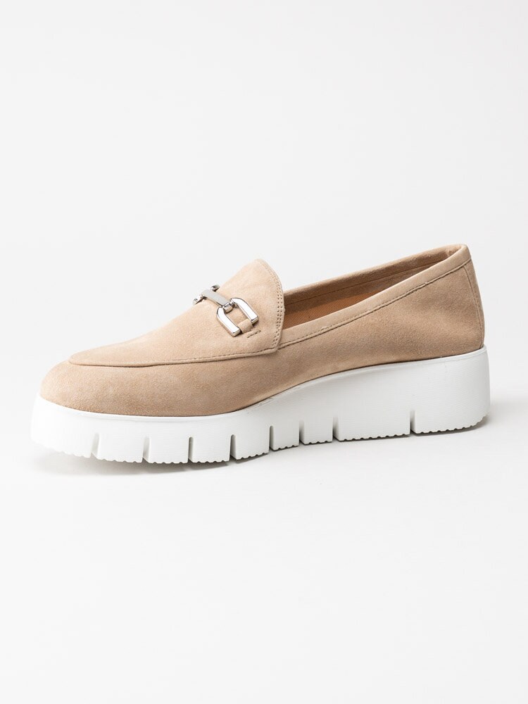 Unisa - Famo_KS - Beige loafers i mocka