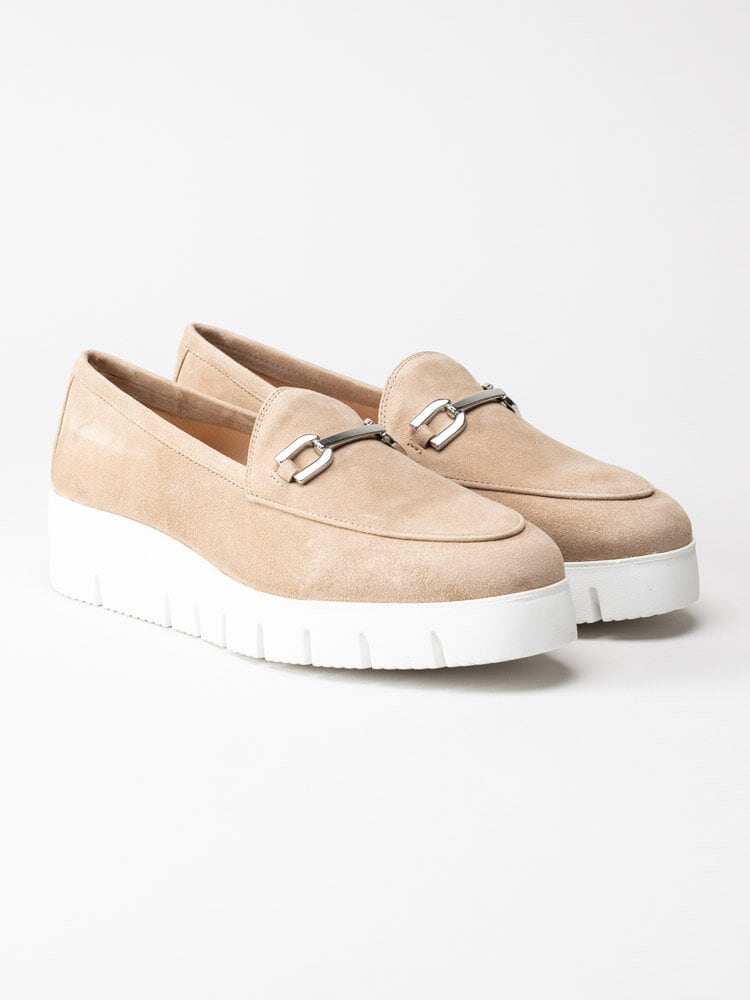 Unisa - Famo_KS - Beige loafers i mocka