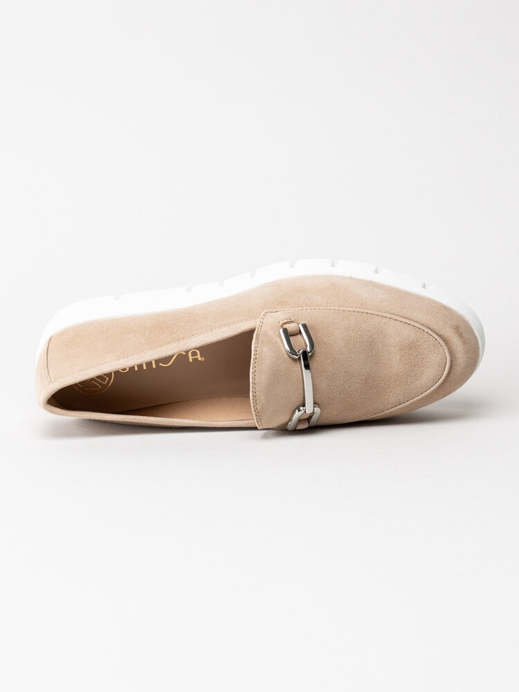 Unisa - Famo_KS - Beige loafers i mocka