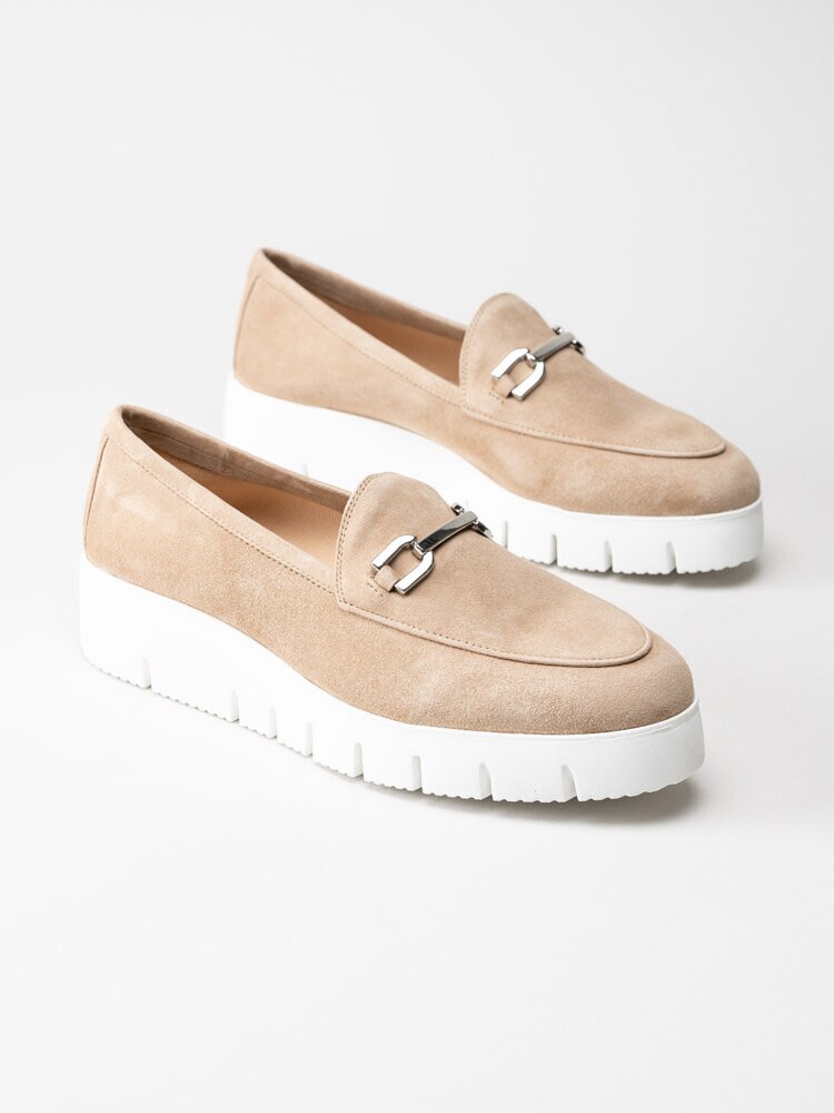 Unisa - Famo_KS - Beige loafers i mocka