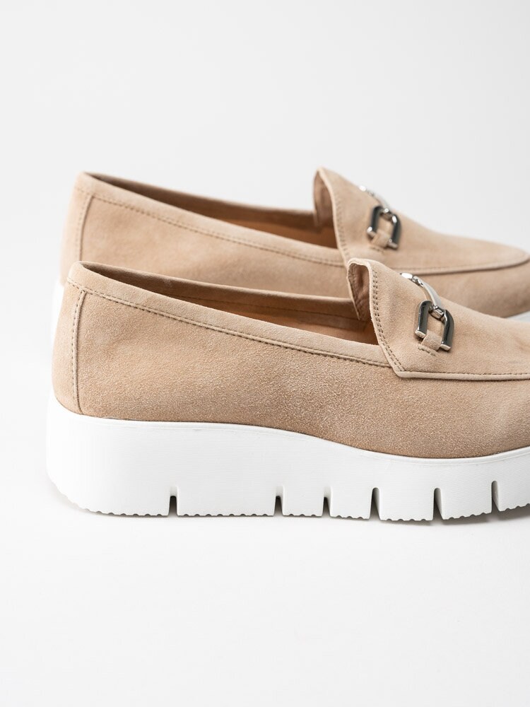 Unisa - Famo_KS - Beige loafers i mocka