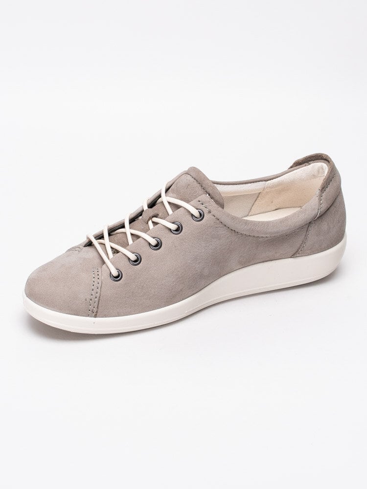 Ecco - Soft 2.0 - Ljusgrå sneakers i nubuck