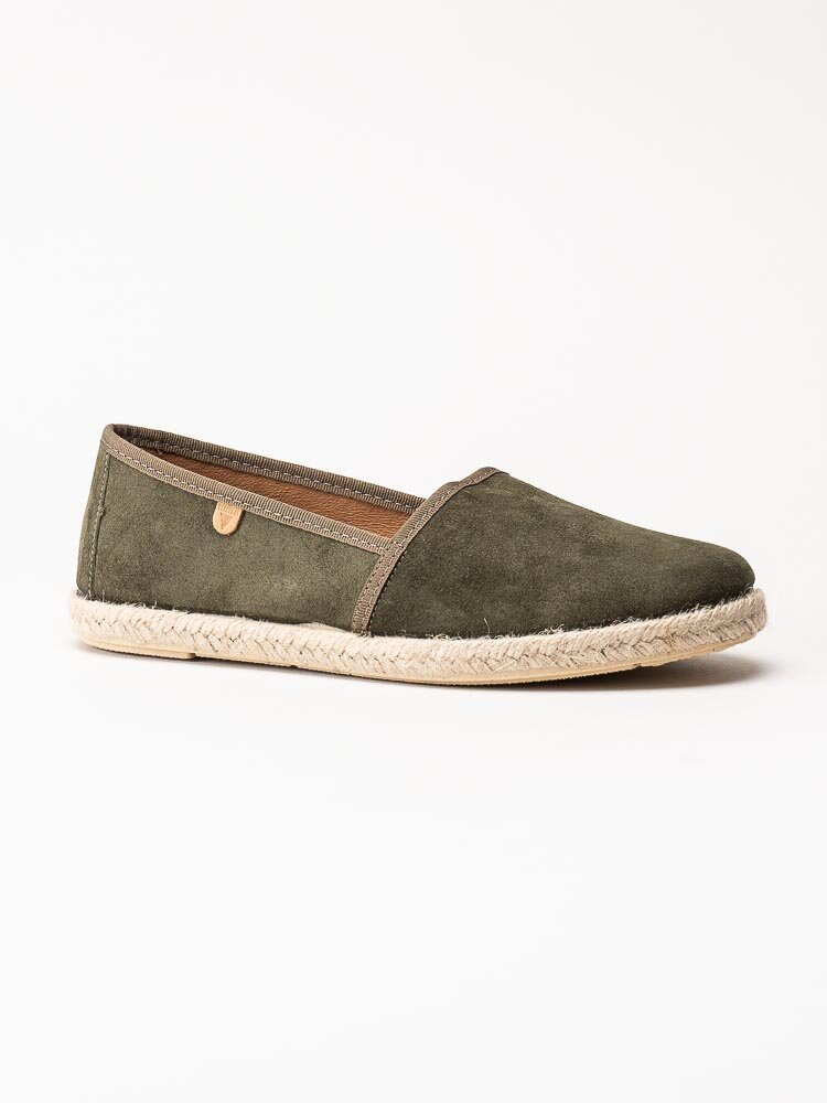 Verbenas - Cloe - Olivgröna slip on espadrillos i mocka