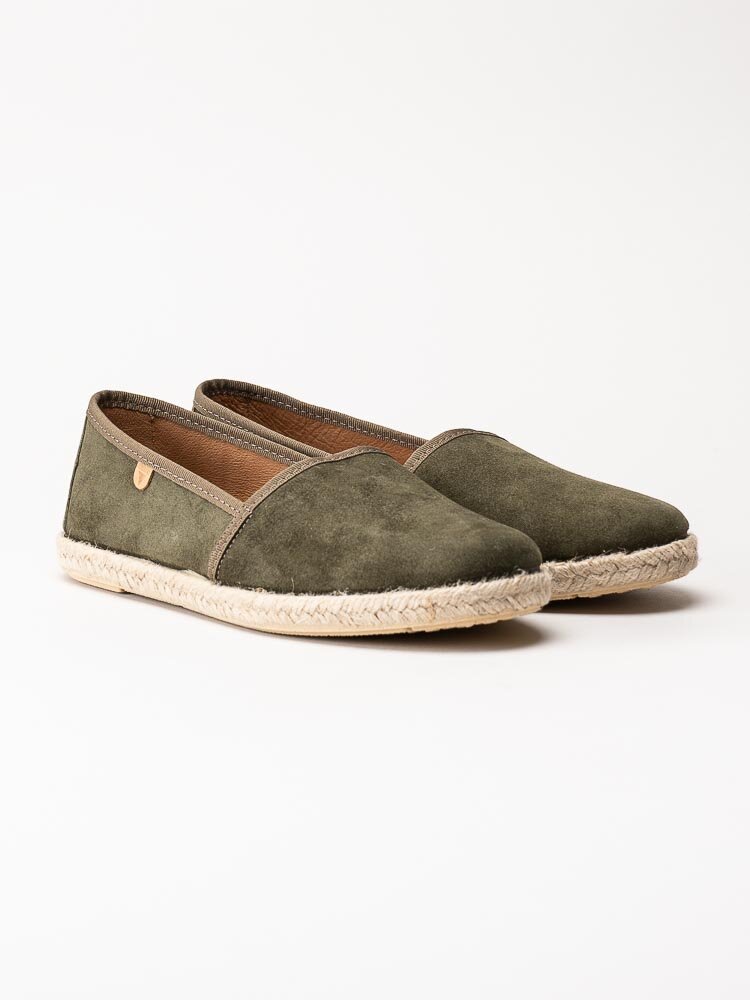 Verbenas - Cloe - Olivgröna slip on espadrillos i mocka