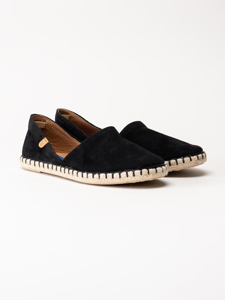 Verbenas - Carmen - Svarta slip on espadrillos i mocka